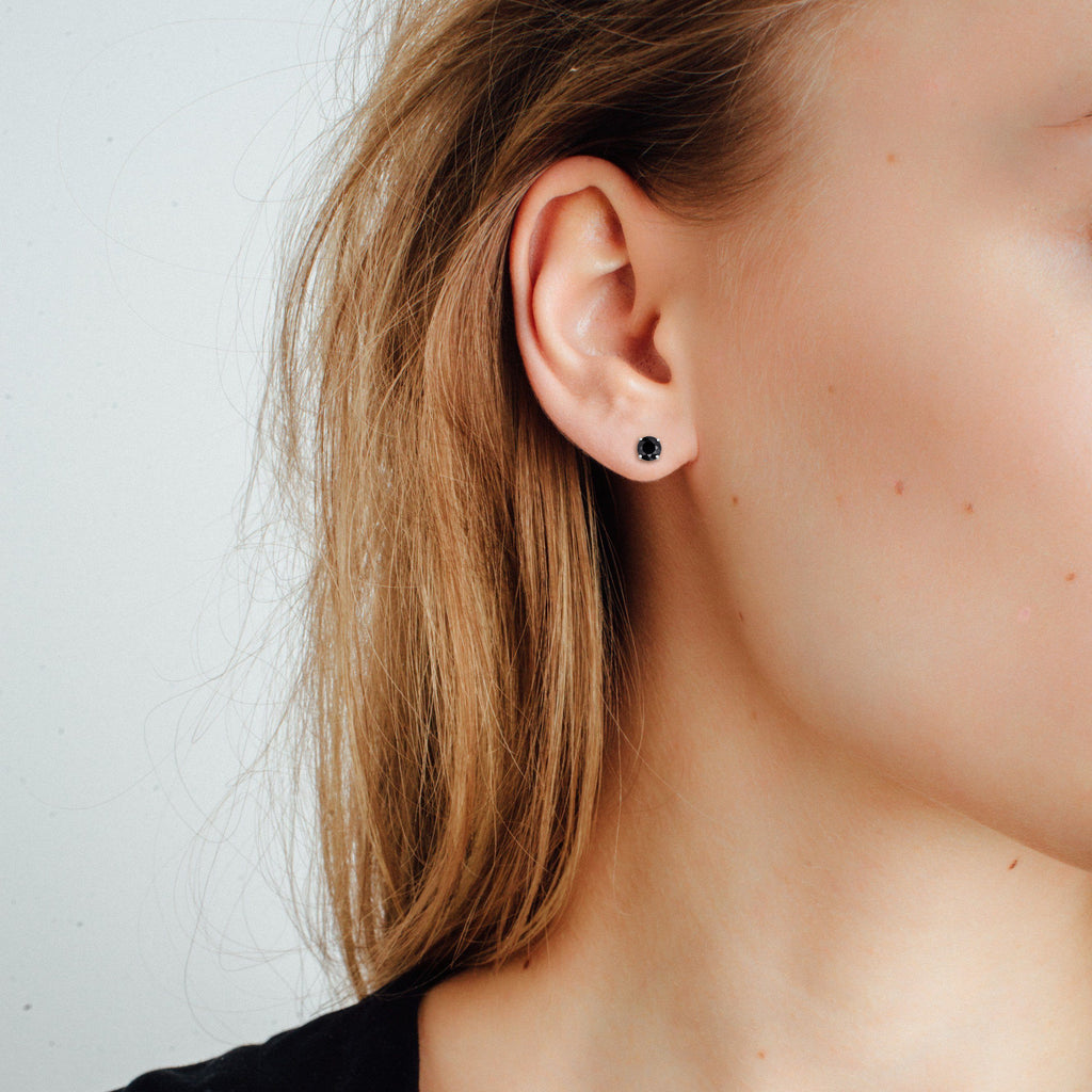 1.5 carat black diamond stud earrings Clearance